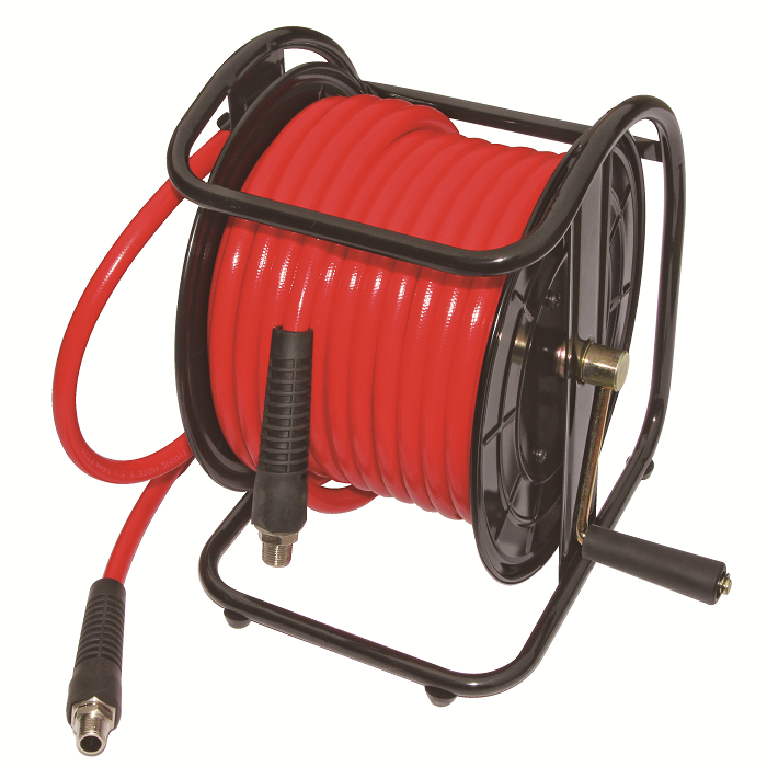 Manual driven hose reel-red